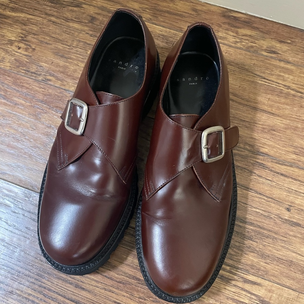 Sandro leather strap dress shoe
